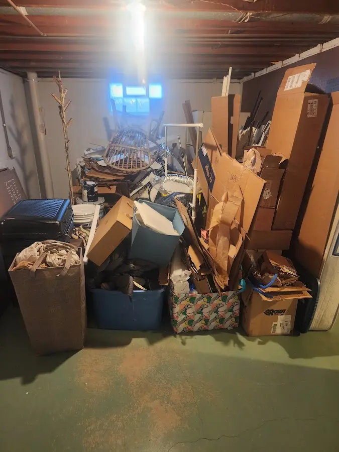 Roll-off dumpster container at job site for 2 Yard Dumpster Rental in Westmont